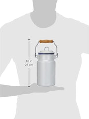 904301 Bidon de lapte 1 L, oțel, alb / albastru, 10 x 10 x 22 cm