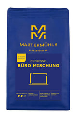 Boabe de espresso Martermühle Office Blend 1 kg, concentrație medie | Arabica/Robusta | Arome: Migdale, Ciocolată | Boabe de espresso întregi, prăjite ușor, aciditate scăzută