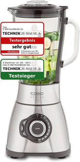CASO B 1800 Powerblender-Set - Standmixer, 28.000 U/Min, Glasbeholder 1,75 L, Inkl. Trinkflasche Und Zerkleiner, Mixer Testsieger Mit Sehr Gut, Edelstahl Naty Shop Standmixer + Zubehör