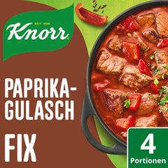 Knorr Fix Würzmischung Paprika-Gulasch für eine leckeres Fleischgericht mit natürlichen Zutaten 4 Portionen