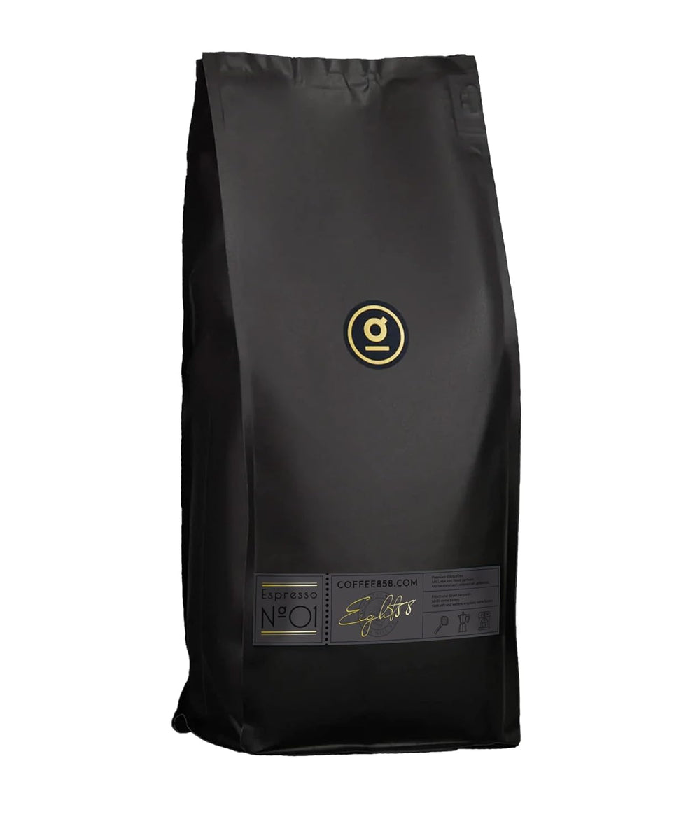 Espresso nr. 1 de la coffee858 - 1 boabă întreagă de cafea - amestec premium de 70% Arabica și 30% Robusta - (1000g)