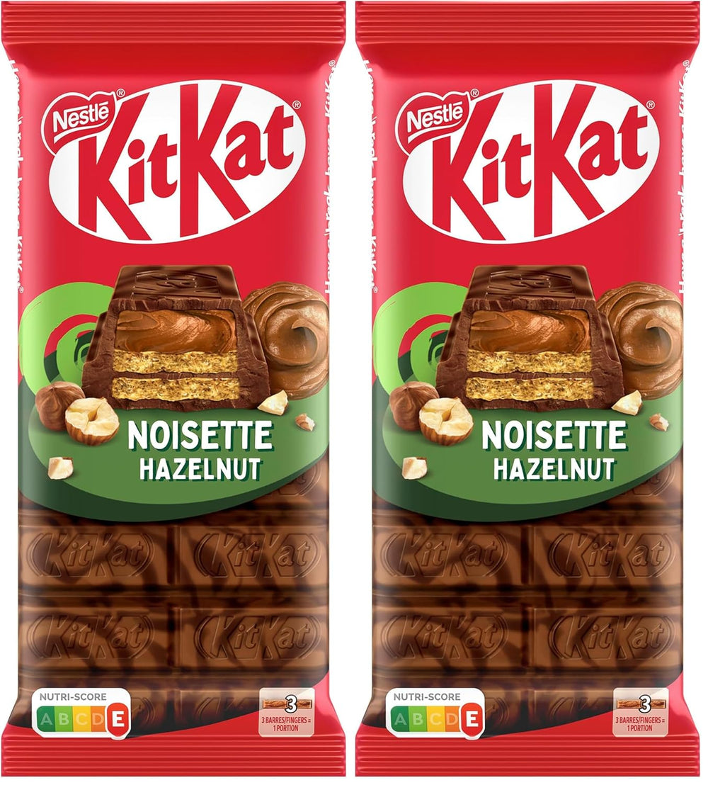 Nestlé Hasselnut Bar Crispy Wafer med cremet hasselnøddefyld og marmoreret chokoladecover 2 pakke (1 x 99g)