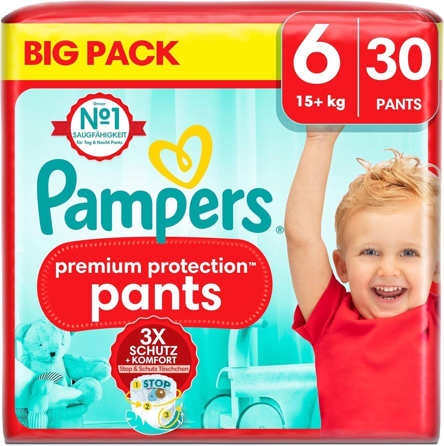 Pampers Premium Protection Pants, mărimea 6 Extra Large 15+kg Big Pack (30 bucăți) Mama si Copilul Naty Shop 6 (30 buc)