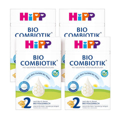 HiPP 2 Økologisk Combiotik (4 x 600 g), tilskudsmælk efter 6 måneder, med stivelse, naturlige kulturer af mælkesyre, GOS, Omega-3 (DHA, ALA), af bedste økologiske kvalitet