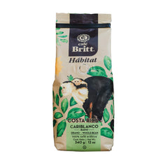 Café Britt® - Amestec Costa Rican Habitat Cariblanco (340 g) (Pachet de 3) Cafea Arabica boabe întregi, Kosher, fără gluten, prăjire gourmet și mediu închisă…