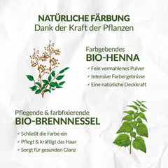 LOGONA Natural Cosmetics Vopsea de păr hrănitoare pe bază de plante, vopsea de păr vegană pudră cu henna organică pentru culoare intensă și strălucire, vopsea de păr pe bază de plante în blond cupru (blond), 1 x 100g Vopsea pentru par Naty Shop