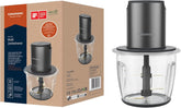 Grundig Delisia Novus CH 7140 Professionel Multi-Zerkleinerer, 500 Watt, 4 Edelstahlmesser Mit Zirkonium-Beschichtung, 1L Glasbeholder, 2 Stufen, Anti-Slip-Unterlage, Dark Inox/Schwarz Kitchen Naty Shop