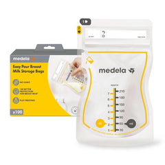 Medela Easy Pour Muttermilchbeutel Zum Einfachen Ausgießen, 100 Stück, 210 Ml, Auslaufsichere Einweg-Muttermilchbeutel Mit Überlaufschutz, Stillhelfer Tilbehør Mad og amning Bebe Naty Shop 100