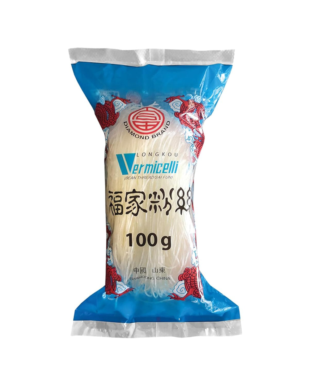 DIAMOND glasnudler, lange glasnudler, naturligt veganske og glutenfri - 1 x 100 g