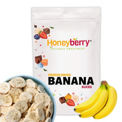 Felii de banane liofilizate 100g - chipsuri de banane liofilizate - fructe uscate liofilizate - felii de banane uscate pentru decorare, gustări, smoothie-uri și deserturi Produse deshidratate Naty Shop 100G