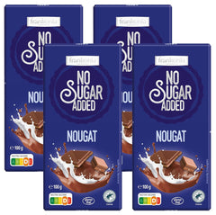 frankonia CIOCOLATĂ FĂRĂ ZAHĂR ADĂUGAT Ciocolată cu nuga, fără gluten, 100 g (pachet de 4)