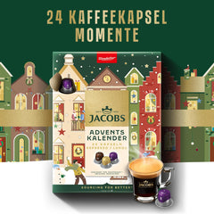 Jacobs Kapsel Adventskalender, 24 Espresso/Lungo Kapseln, Nespresso* kompatible Kaffee Kapseln, 24 Kapseln