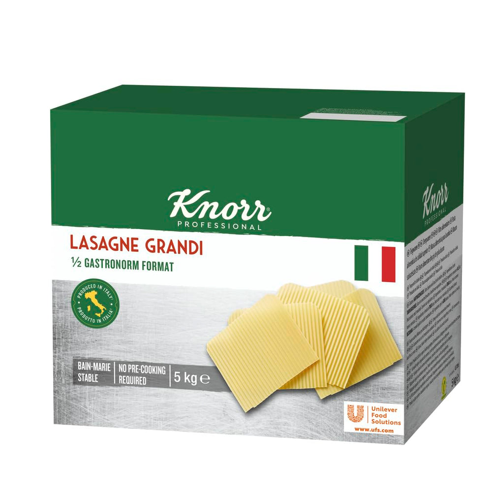 Lasagne Grandi Knorr 1/2 størrelse Gastronorm - bølgede dejplader til pasta - stor pakke, 5000 g