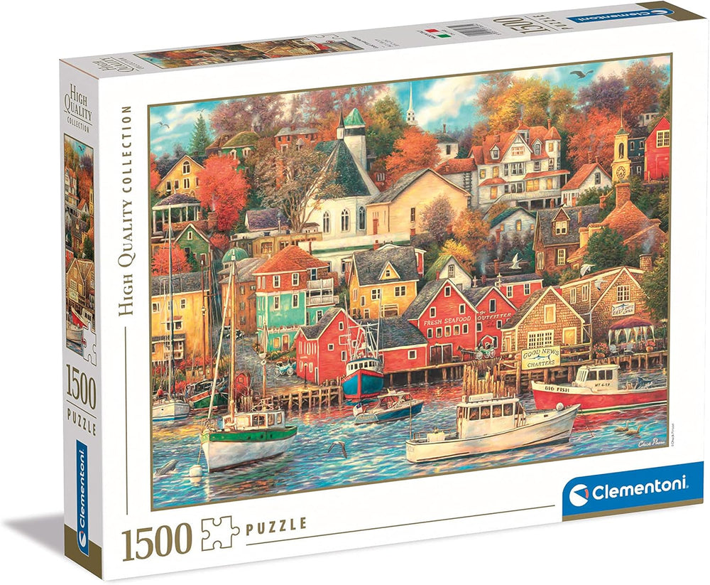 Clementoni - 31685 Collection Puslespil - Good Times Harbor - Puslespil 1500 brikker fra 14 år, skjult objekt-puslespil for voksne, færdighedsspil for hele familien, medium Puslespil Naty Shop Standardtitel