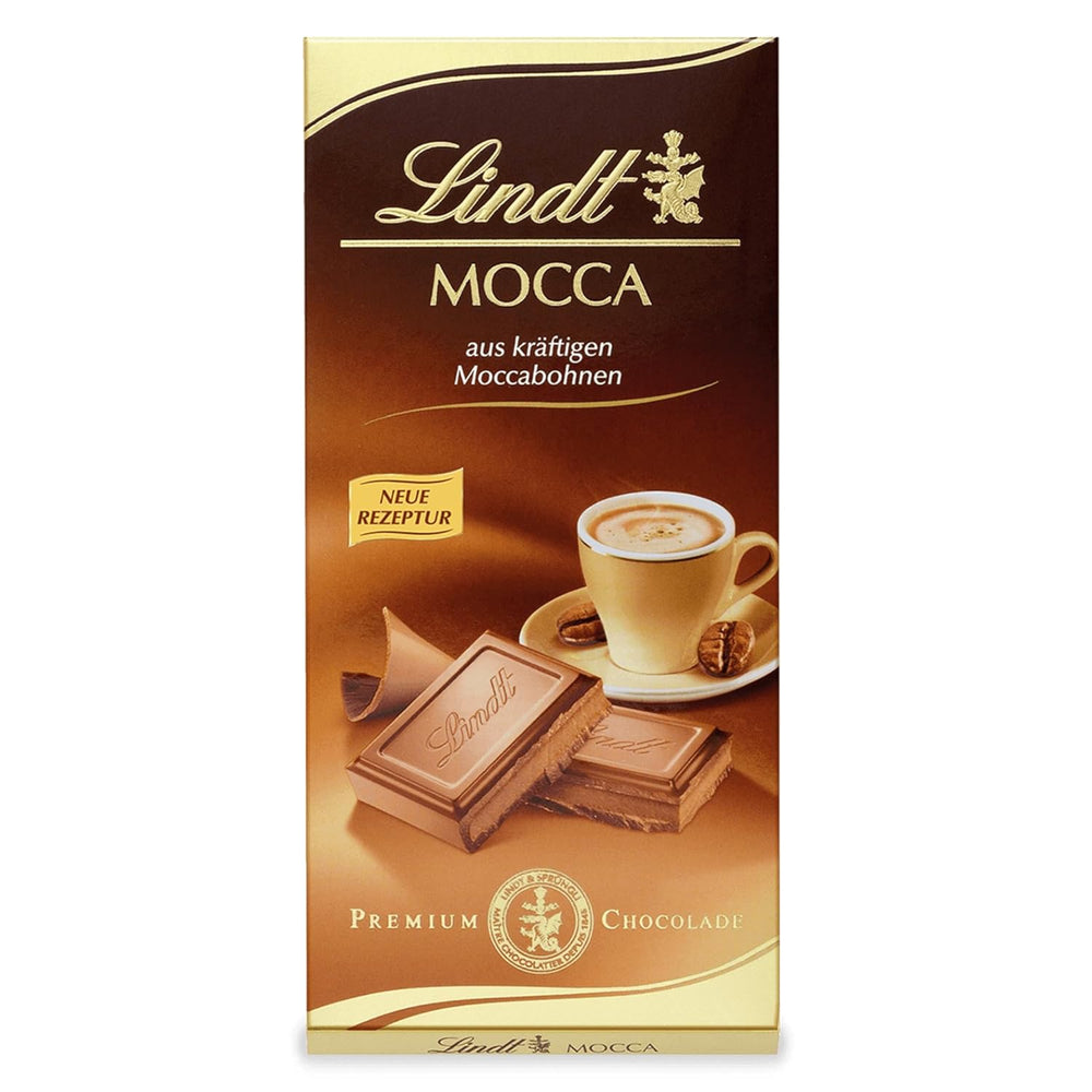 Lindt Mokka Chokolade | Tablet 100g | Mælkechokolade med rige mokkabønner | Chokoladebar | Chokoladegave, 100 g (pakke med 6)