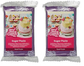 Fondant rulat FunCakes Royal Purple: Ușor de folosit, neted, flexibil, moale și pliabil, perfect pentru decorarea prăjiturilor. Fără gluten, 250 g (pachet de 2) Pasta de zahar Naty Shop Royal Purple 250 G (pachet de 2)