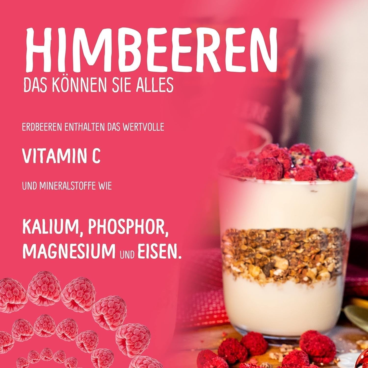 Fructe liofilizate: 100g zmeură liofilizată pentru smoothie bowls, muesli, toppinguri pentru terci - fructe de pădure liofilizate fără zahăr adăugat - fructe de pădure liofilizate - fructe de la NutriPur Produse deshidratate Naty Shop