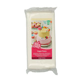 FunCakes Fondant laminat alb strălucitor: ușor de utilizat, neted, flexibil, moale și pliabil, perfect pentru decorarea prăjiturilor, halal, kosher și fără gluten. 1 kg Pasta de zahar Naty Shop Alb strălucitor 1 kg