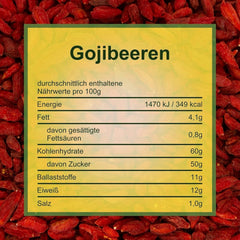 Howa Premium Goji Berries 1 KG uscat - netratat, natural - superaliment din Asia - ideal pentru gătit, copt sau ca o gustare sănătoasă - Goji berries 1000 g Produse deshidratate Naty Shop
