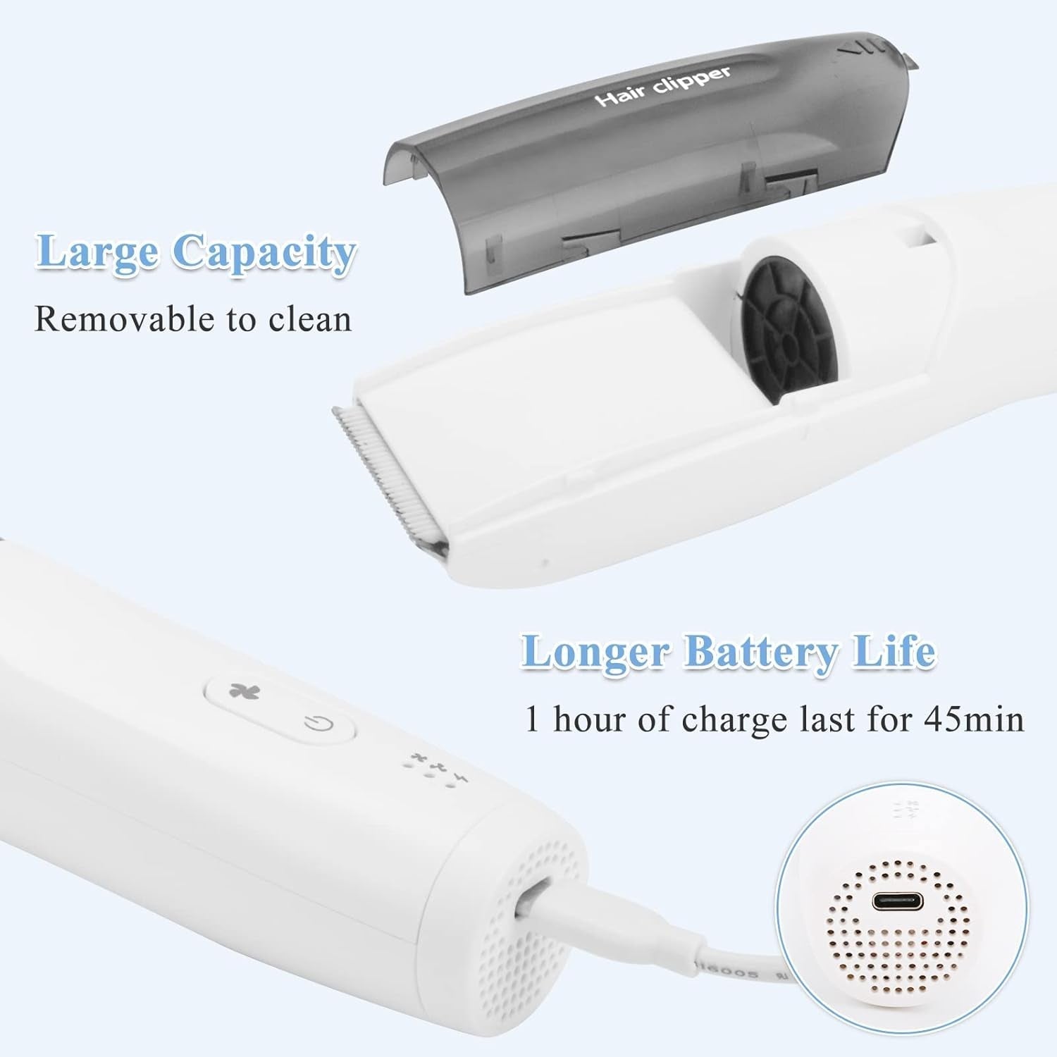 Mașină de tuns păr pentru copii, mașină de tuns păr pentru copii, mașină de tuns păr fără zgomot pentru copii mici cu 3 piepteni de ghidare, rezistent la apă Copii - Baie si Skincare Naty Shop