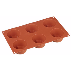 Silikone muffinform, 6 hulrum