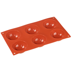 Form silikone halvkugler 79 x 29 x 30 mm, 6 hulrum