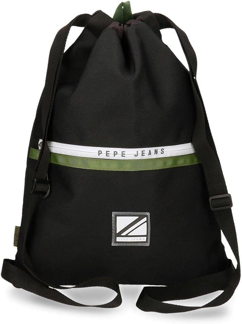 Rucsac Pepe Jeans Luca pentru laptop, compartiment dublu cu troler, 15.6 inch, negru, 31 x 44 x 15 cm, poliester 23.87 l, negru , Rucsac pentru laptop cu compartiment dublu și troler Bagaje și echipament de călătorie Naty Shop Geantă cu cordon