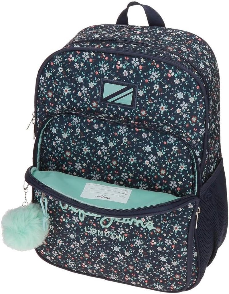 Rucsac școlar Pepe Jeans Alenka cu troler, albastru, 30 x 40 x 12 cm, poliester, 14,4 l, albastru, rucsac școlar cu troler Rucsacuri si ghiozdane premium Naty Shop