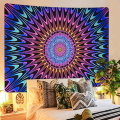 Tapiserie alishomtll mandala colorata lumina neagra arta Casa - Accesorii si Decoratiuni Naty Shop