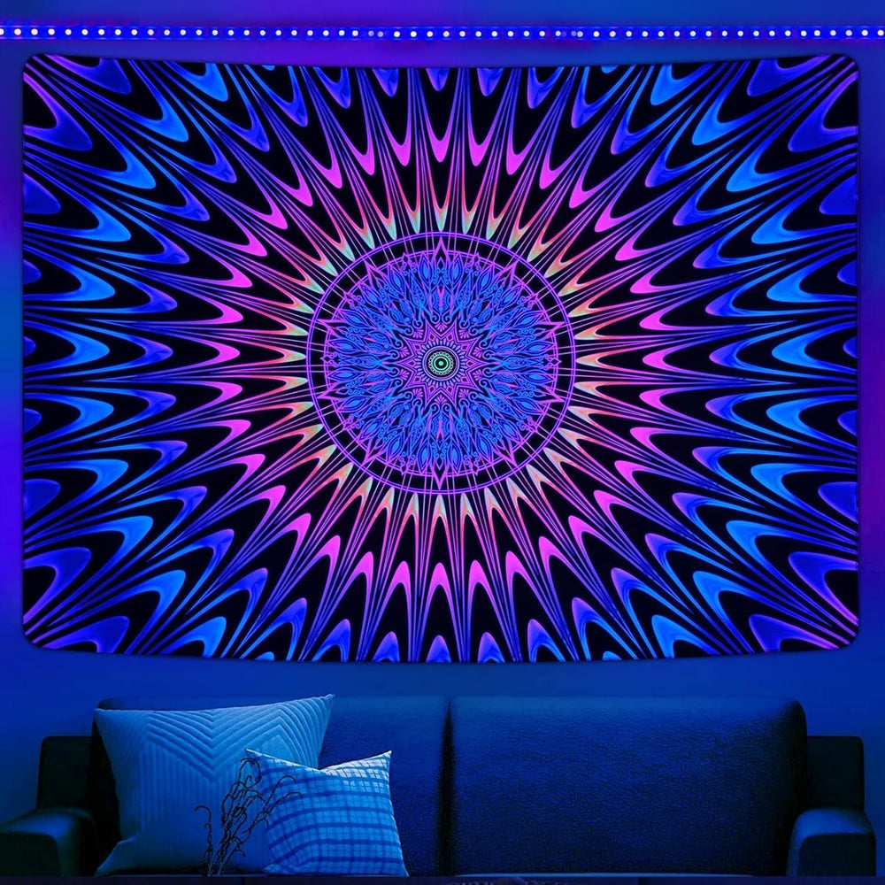 Tapiserie alishomtll mandala colorata lumina neagra arta Casa - Accesorii si Decoratiuni Naty Shop 210L X 150B Cm