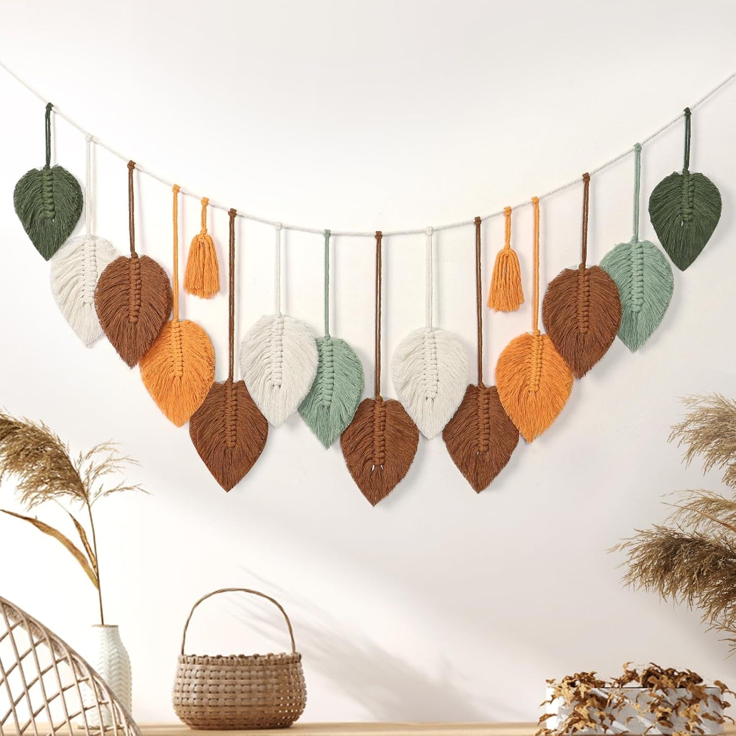 Tapiserie betylifoy wall hanging large deco leaf Casa - Accesorii si Decoratiuni Naty Shop Portocaliu