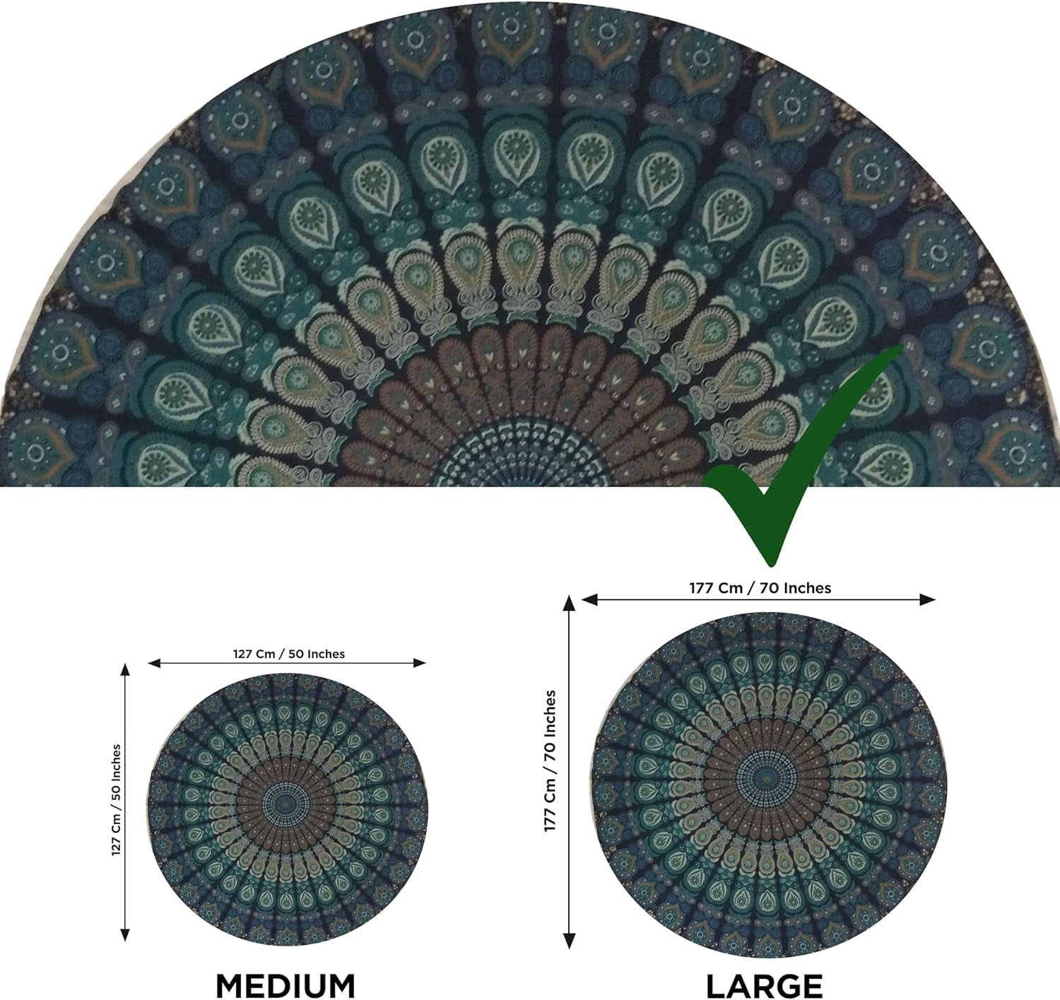 Tapiserie india prosop plaja rotund mandala hippielarge indian Casa - Accesorii si Decoratiuni Naty Shop