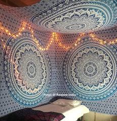 Tapiserie indiana mandala albastru estetica decorarea camerei Casa - Accesorii si Decoratiuni Naty Shop