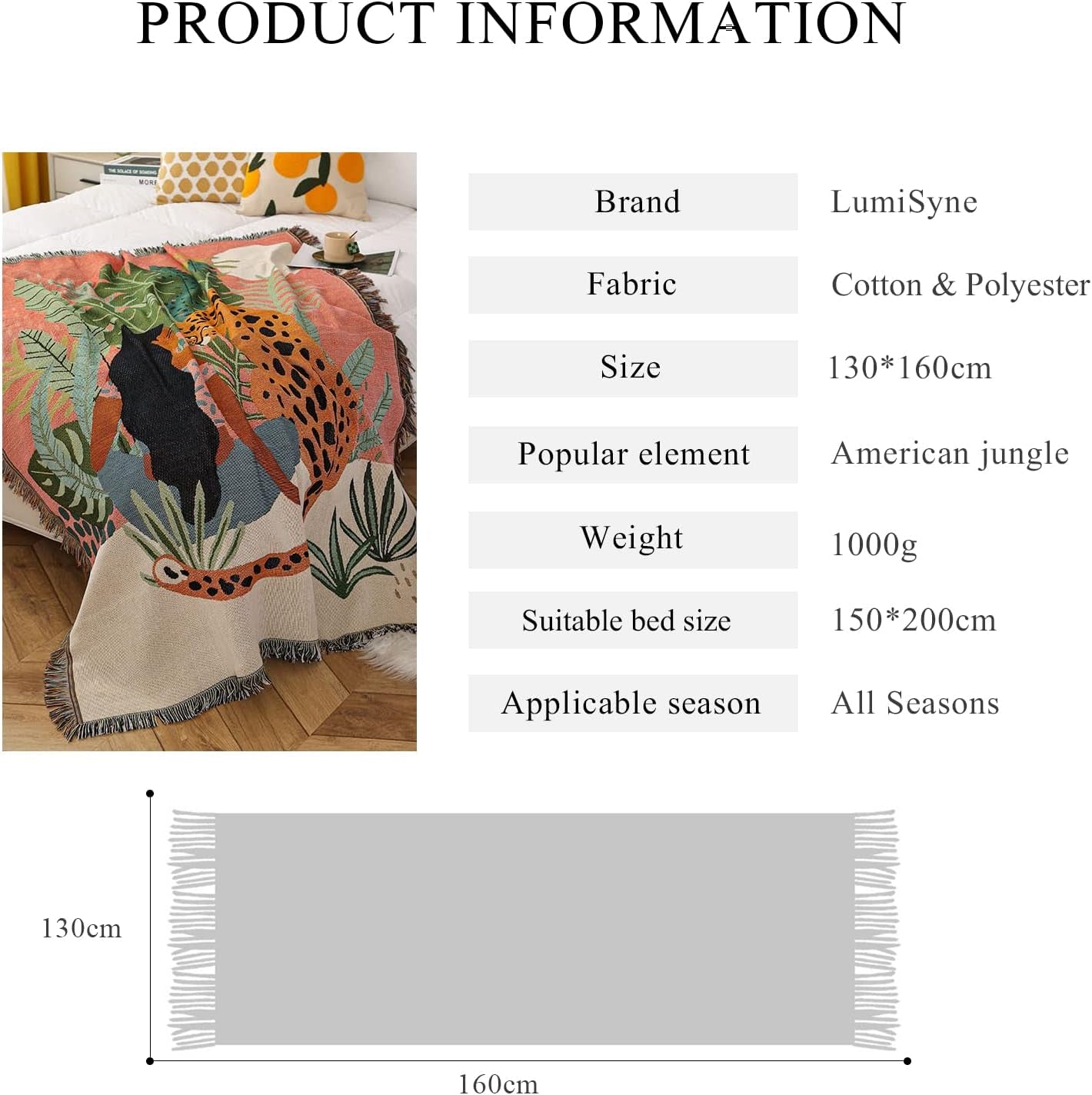 Tapiserie lumisyne double sided bumbac tesute patura arunca Casa - Accesorii si Decoratiuni Naty Shop