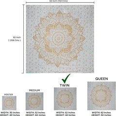 Tapiserie mandala decorare camera panza alb aur Casa - Accesorii si Decoratiuni Naty Shop