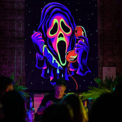 Tapiserie tapiterie fata groaza blacklight fantome reactiva Casa - Accesorii si Decoratiuni Naty Shop 150L X 130B Cm