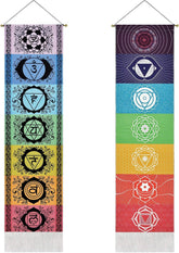 Tapiserie yugarlibi set agataturi chakra meditatie yoga trippy Casa - Accesorii si Decoratiuni Naty Shop Chakra albă și neagră 130X32.5Cm