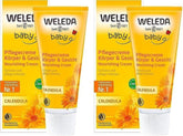 WELEDA Organic Baby Calendula Care Cream Body & Face 75ml - Cremă de față / cremă de piele pentru cosmetice naturale cu ulei de susan și lanolină pentru îngrijirea pielii uscate. Cremă hidratantă de îngrijire pentru bebeluși și copii Copii - Baie si Skincare Naty Shop Titlu implicit
