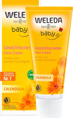 WELEDA Organic Baby Calendula Face Cream - Cremă hidratantă cosmetică naturală cu ulei de migdale și ceară de albine pentru îngrijirea pielii uscate. Cremă naturală de îngrijire facială pentru bebeluși și copii (1x 50ml) Copii - Baie si Skincare Naty Shop Cremă de față 50 Ml (1 pachet)