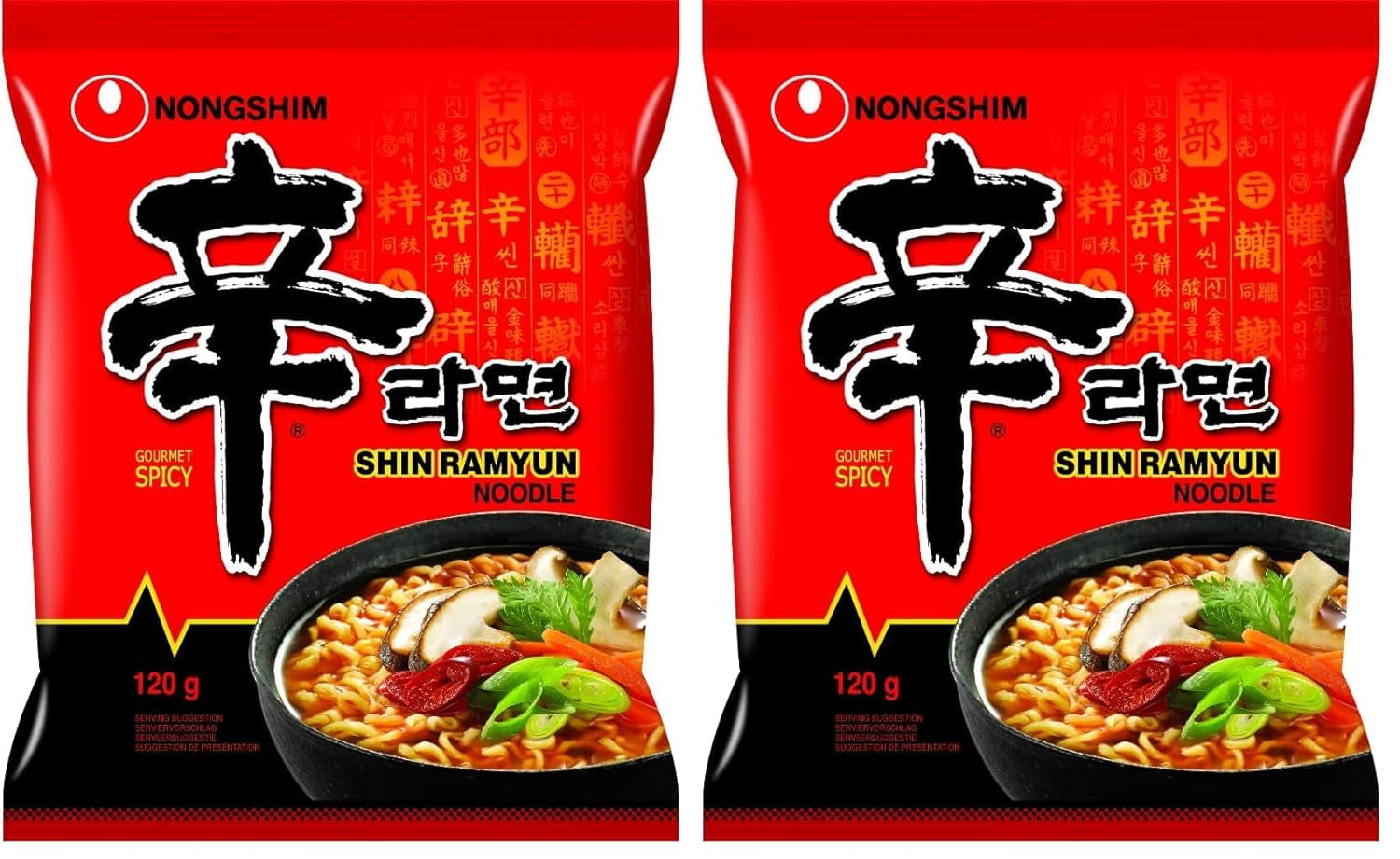 Nongshim - Shin Ramyun Instant Nudles - Multi Pack (20 x 120 g) - Produktdesign kan variere