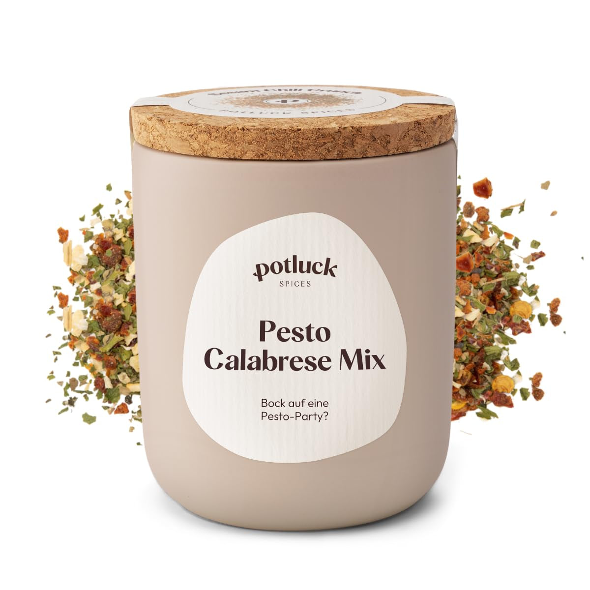 Potluck | Pasta og Pizza Kräuter | Gewürzzubereitung im Keramiktopf | 40 g | Vegansk, glutenfri og med naturlige ingredienser