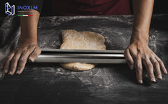 INOXLM Edelstahl Nudelholz für Zucker Dough Küche Brot Pizza Süßigkeiten Kuchen (ohne Hülle)