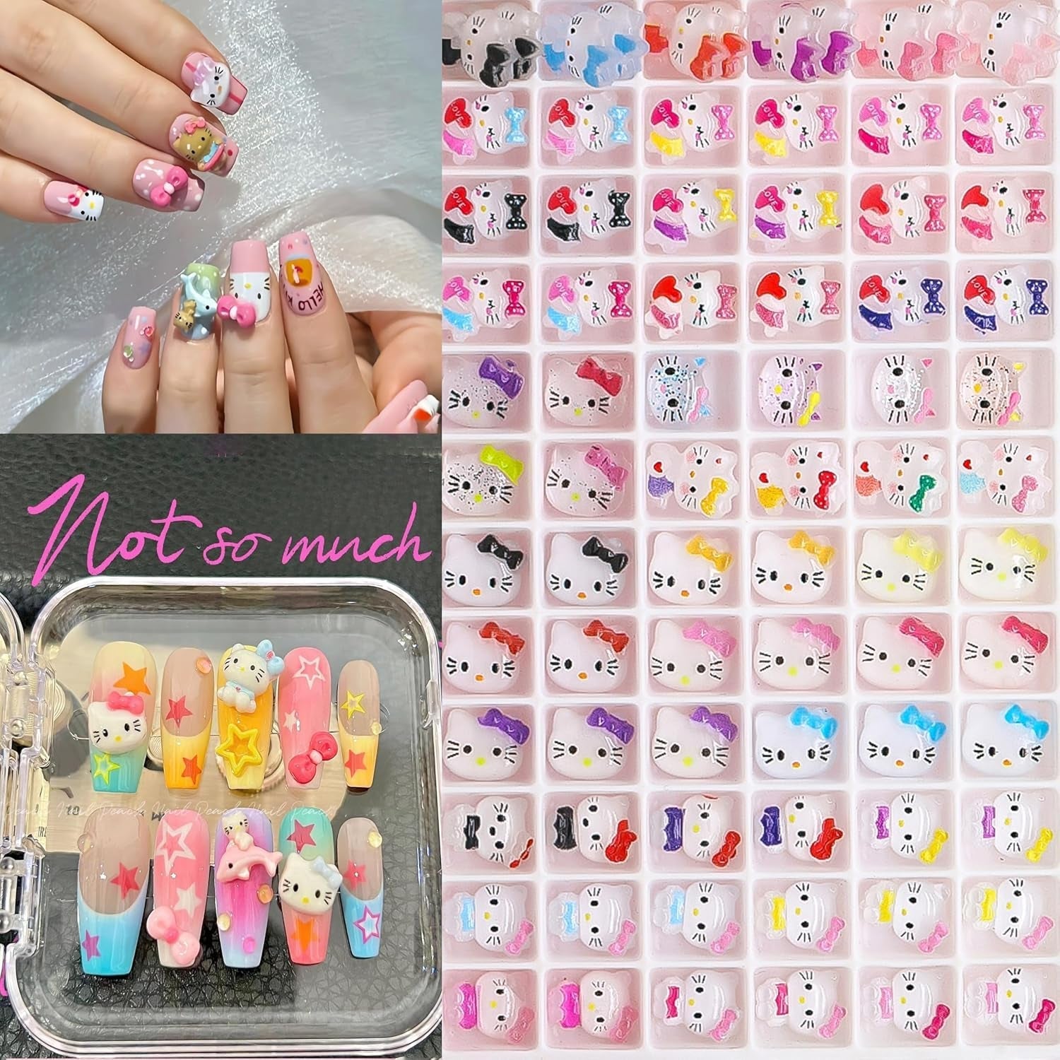 Talisoane 3D pentru unghii cu pisici, sclipici pentru unghii, paiete, talisoane pentru unghii din rășină, pietre prețioase pentru unghii, diamante pentru nail art, inclusiv stick de ceară pentru unghii cu strasuri (pisică colorată)