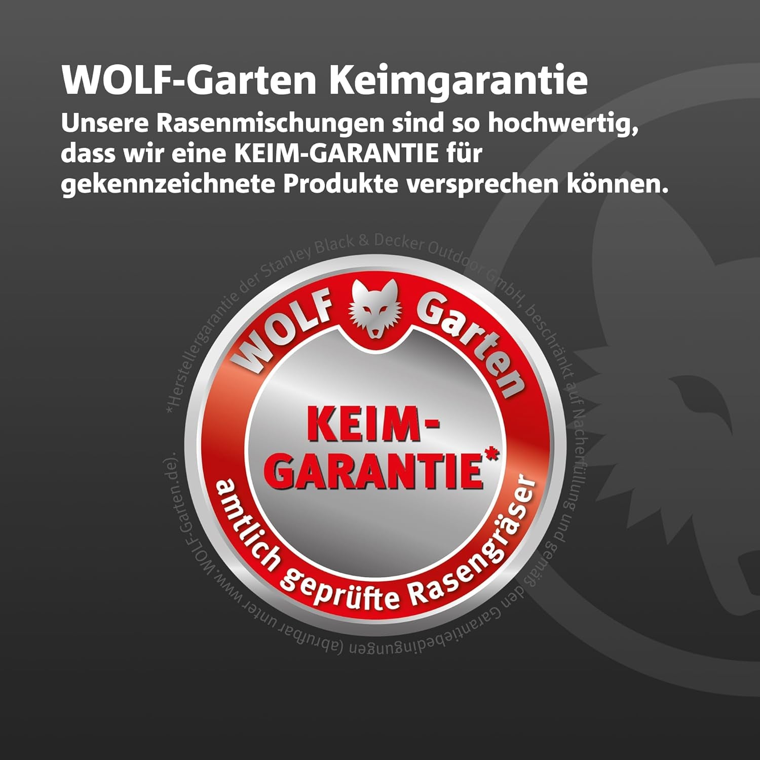 Wolf-Garten Turbo-Nachsaat Zur Rasensanierung LR50 (Für 50 M2, Hohe Dichte Mit Ca. 70.000 Trieben/M2, Für Alle Rasentypen Geeignet, Mit Wolf-Garten Keimgarantie, Im 1Kg Karton) 3826031