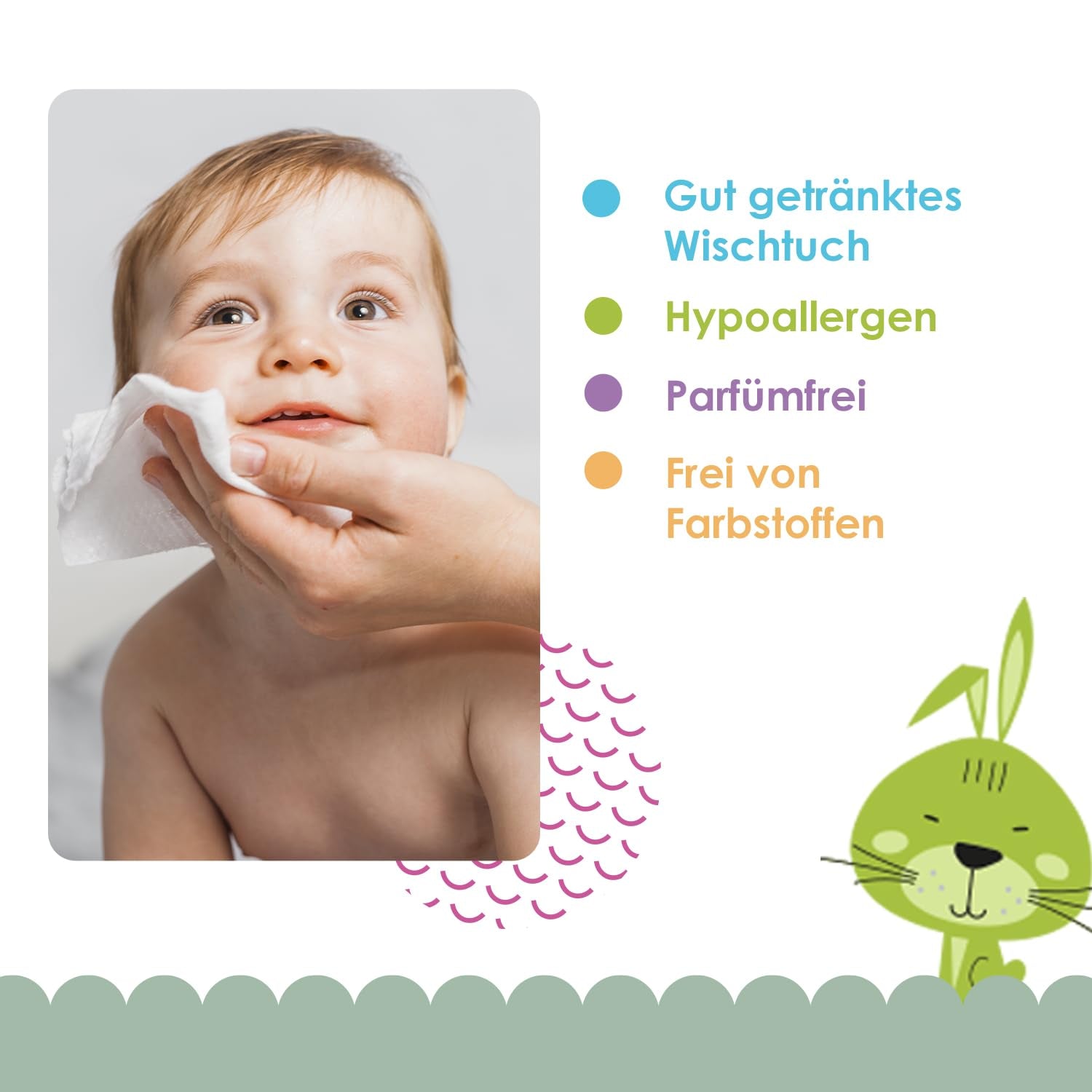 Cleanic Baby Eco Pure Water Wet Wipes – (1 x 50 stk.) Vådservietter til børn og spædbørn – parfumefri, skyllebar, følsom hud – 50 stk.