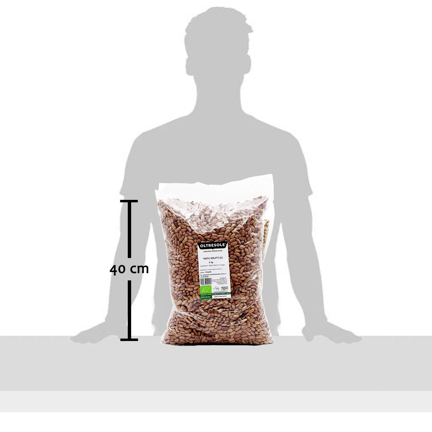 , Økologiske borlotti bønner 5 kg, økologiske tørrede bælgfrugter fra kontrolleret dyrkning, Cereals Naty Shop