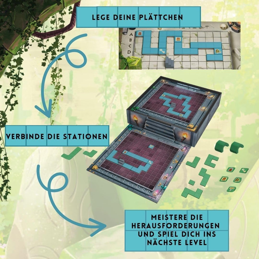 Magnetiske fliser Dungeon Breakout, vanedannende Dungeon Adventure, Fliseplaceringsspil med stigende udfordringer, for 1-2 spillere fra 6 år og opefter