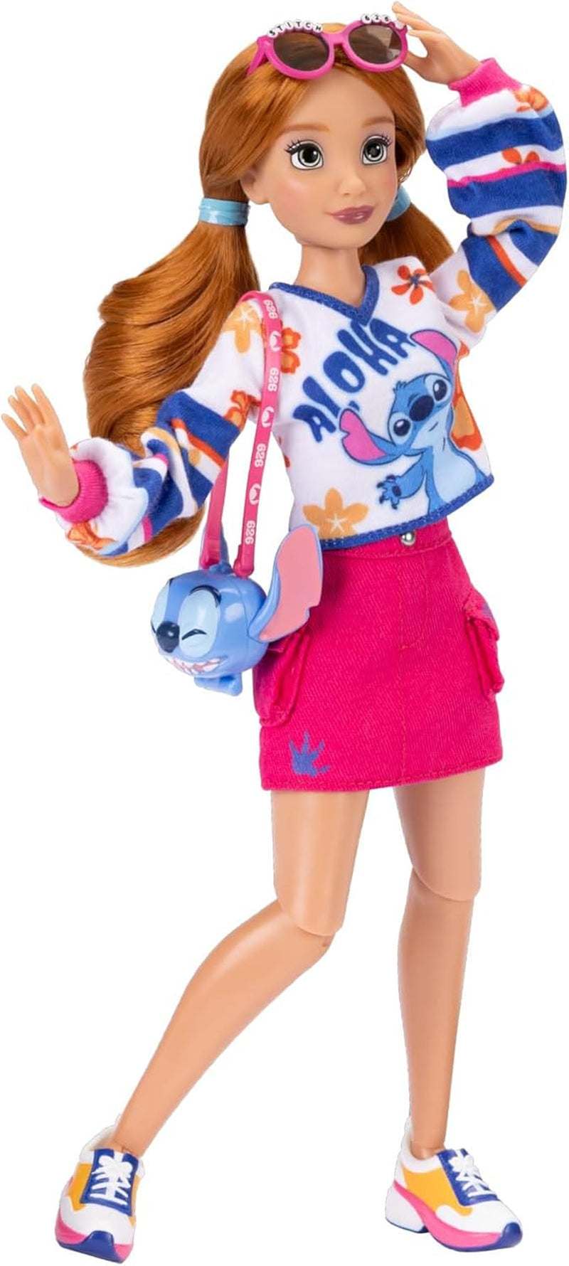 Disney ILY 4EVER Fashion Dolls Stitch cu păr roșcat 11.5" înălțime cu 13 puncte de articulare, două ținute complete Mix-And-Match și inel Mickey strălucitor pentru tine! Papusi Naty Shop