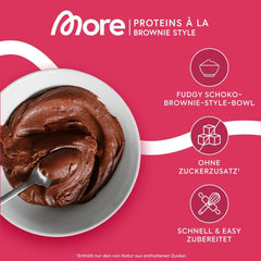 MORE Protein Brownie, 600G, Vegane Backmischung Für Brownies Mit Der Extra Portion Protein, Geprüfte Qualität - Made in Germany Amestec pentru copt si gatit Naty Shop