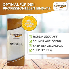 Coffeefair Kaffeeweißer 10 x 1kg højkvalitets Kaffeeweißer for Vending-Automaten & Kaffeevollautomaten, hohe Weißkraft, sehr ergiebig & gut löslich
